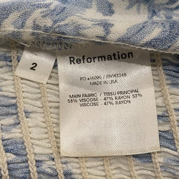 Reformation Reign Top Long Sleeve Floral Print Shirt Size 2 - Picture 12 of 13